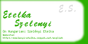 etelka szelenyi business card