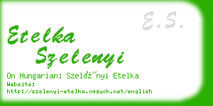 etelka szelenyi business card